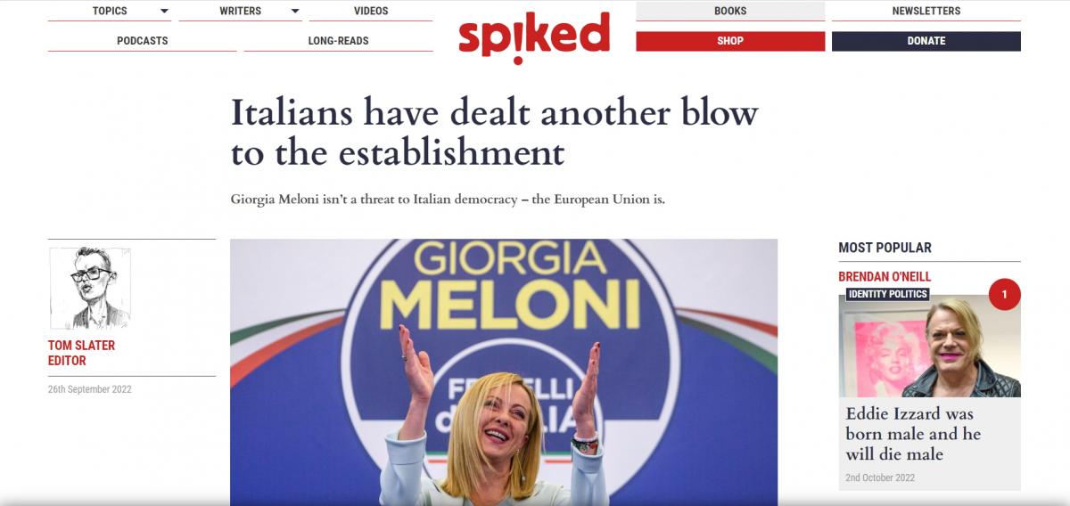 Spiked-kommentár: Meloni győzelme újabb csapás az EU-s elitekre