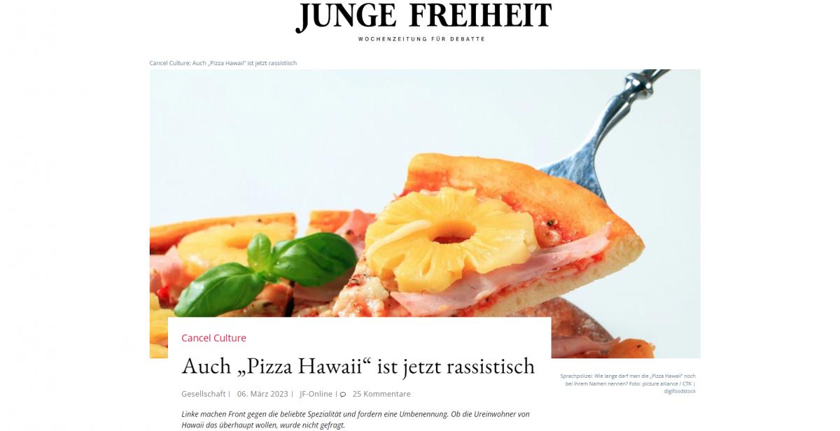 Fontos dolgok: egy német baloldali csoport szerint a "Hawaii Pizza" elnevezés rasszista