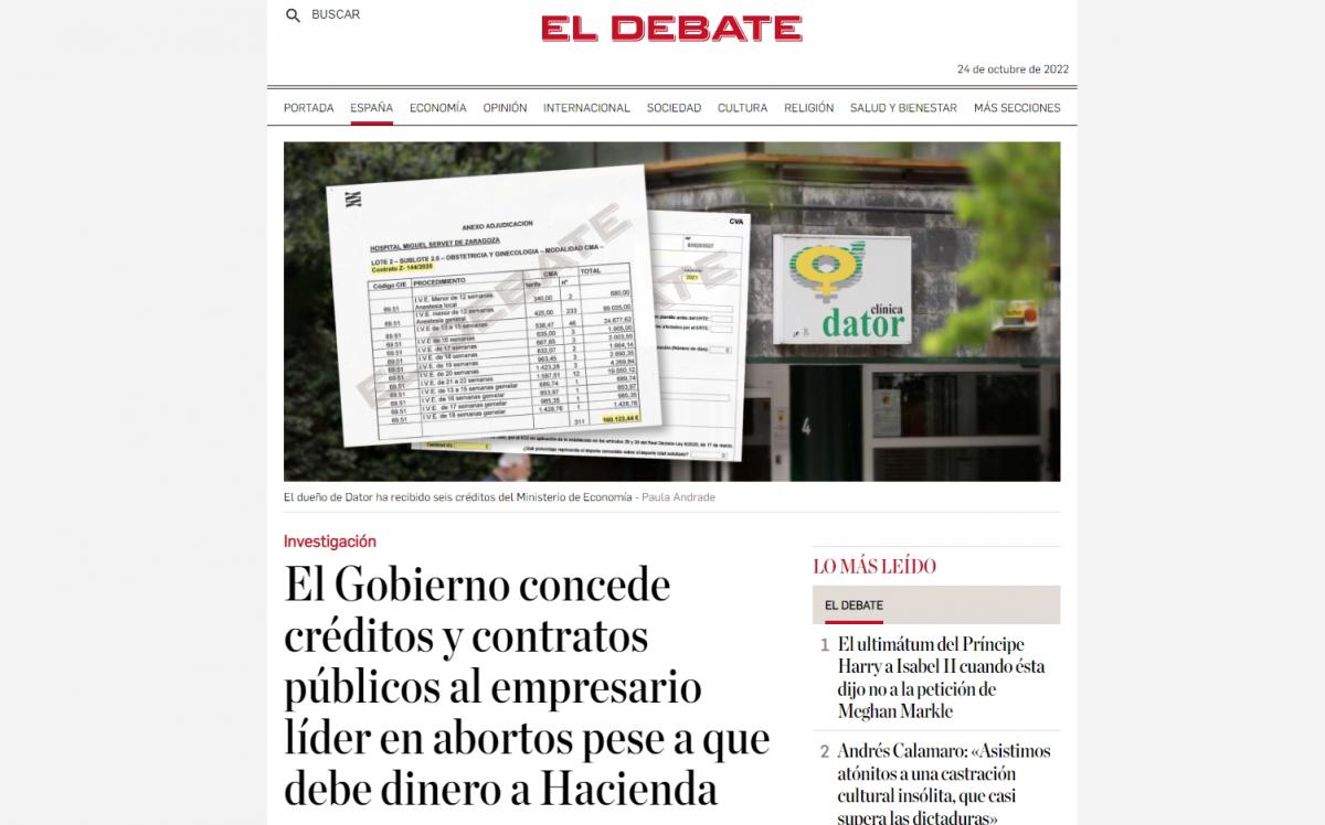 A spanyol balos kormány eurószázereket ad egy abortuszklinikának, miközben annak tulajdonosa tartozik a kincstárnak