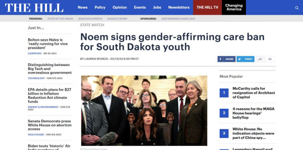 Dél-Dakota republikánus kormányzója aláírta hormonkezelések és a nemváltó műtétek tilalmát a dél-dakotai fiatalok számára