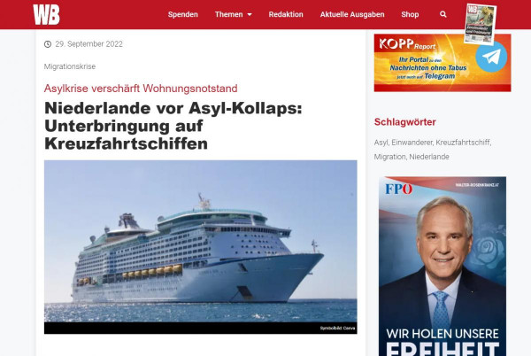 Tengerjáró hajókon szállásolják el a migránsokat Hollandiában