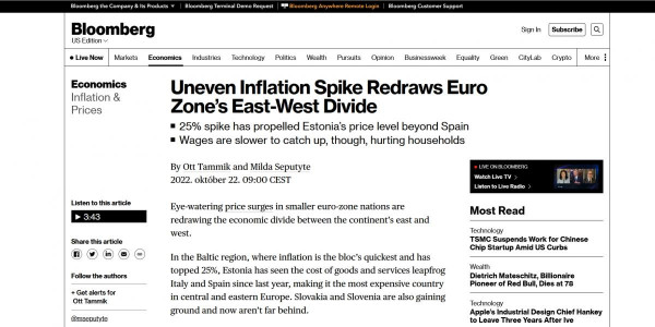 Az egyenlőtlen infláció újrarajzolja az euróövezet kelet-nyugati szakadékát