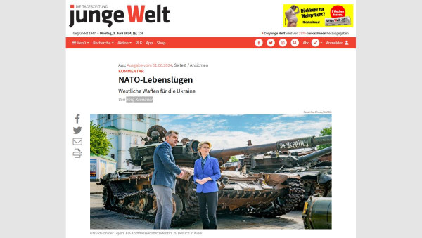 Junge WELT: a hazugság szétrobbanásával Németország is részt fog venni abban a háborúban, amit eddig Ukrajna segítségével vívott