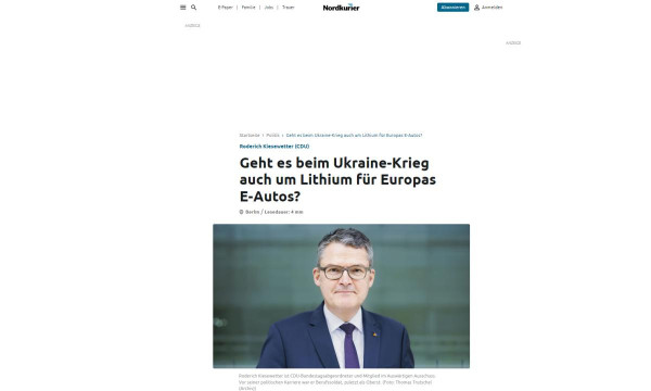 "Teljesen más célok állnak a háttérben" - csata az ukrajnai lítiumért: megdöbbentő beismerés a német CDU képviselőjétől