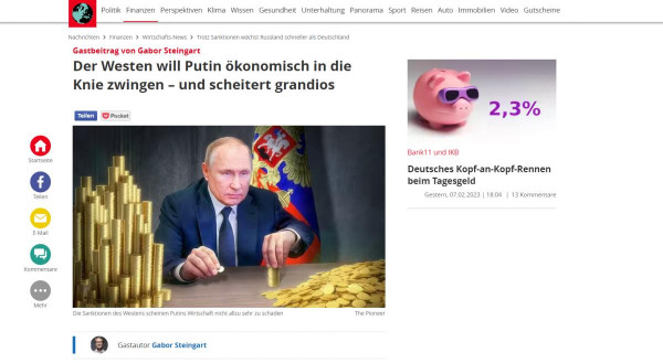 FOCUS: a Nyugat terve, hogy gazdaságilag akarja térdre kényszeríteni Oroszországot, egyszerűen megbukott